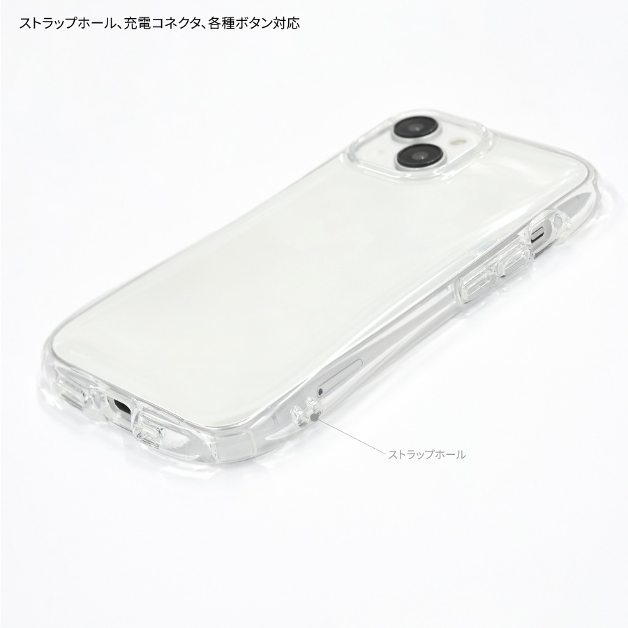 iPhone 15 / 14 / 13 対応 クリスタルクリアケース