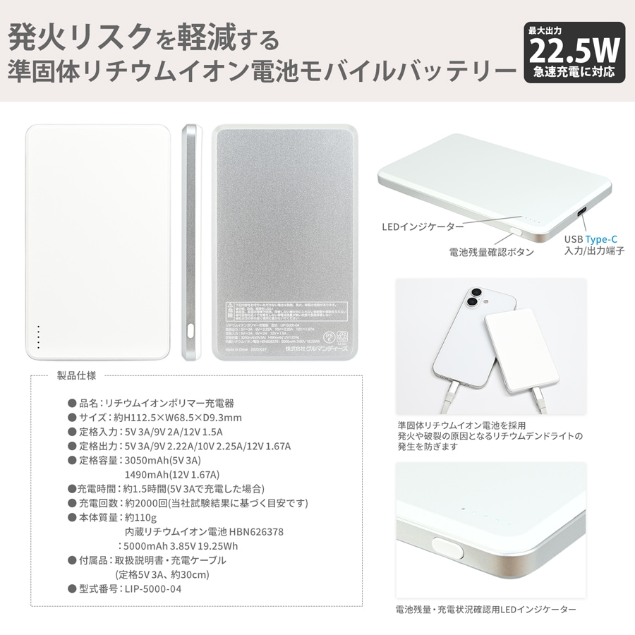 ミッフィー 準固体リチウムイオン電池 モバイルバッテリー | アイテム