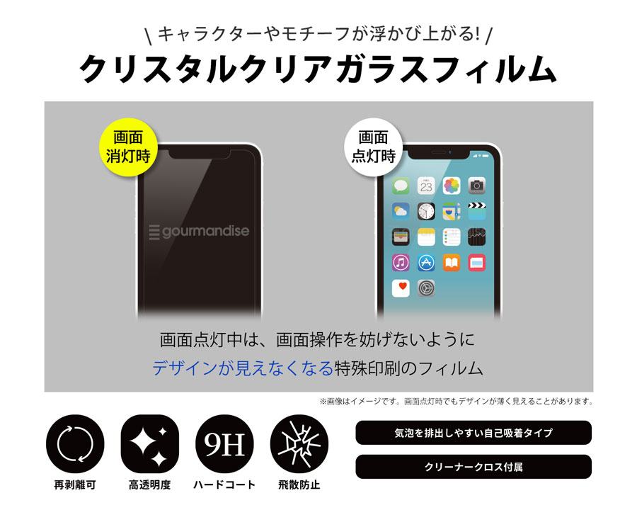 ちいかわ iPhone15 / 15 Pro / 14 / 14 Pro / 13 / 13 Pro 対応 ガラススクリーンプロテクター