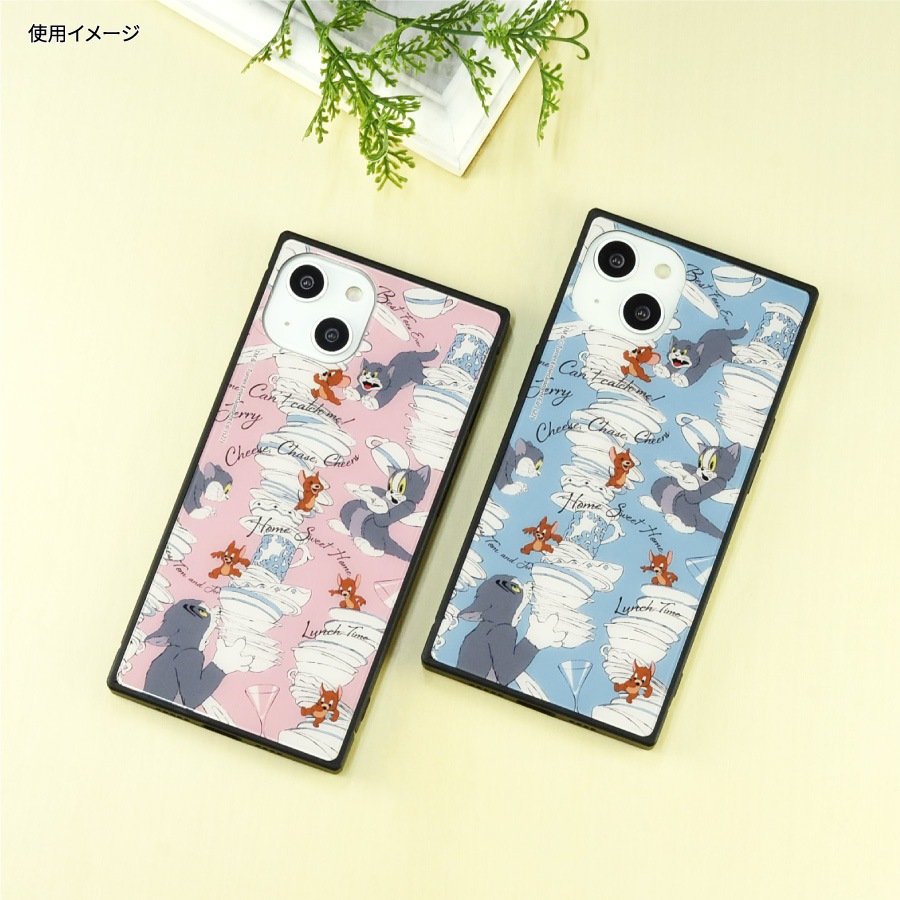 トムとジェリー iPhone14 / 13 対応 スクエアガラスケース