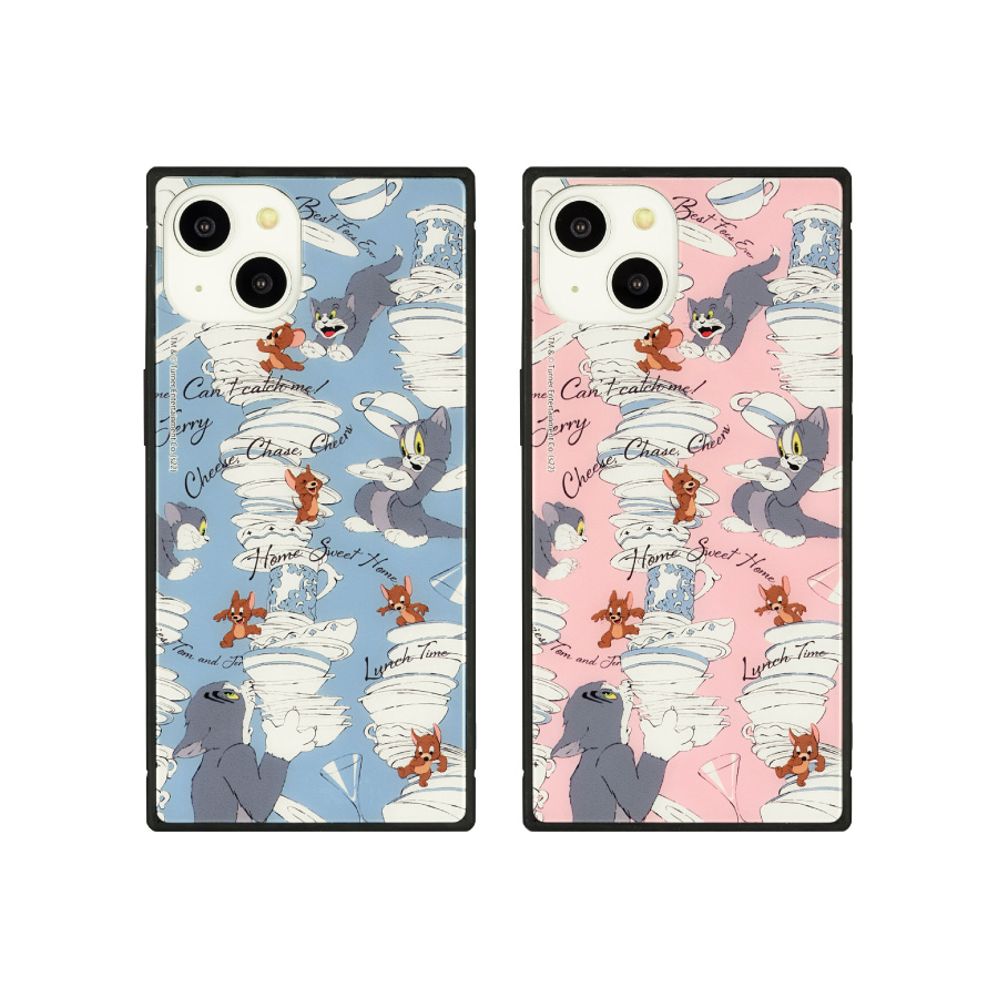 トムとジェリー iPhone14 / 13 対応 スクエアガラスケース