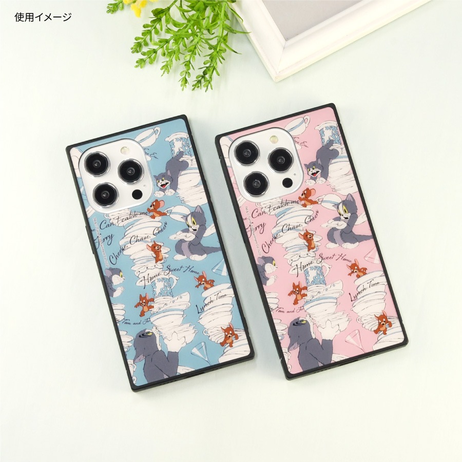 トムとジェリー iPhone14 Pro 対応 スクエアガラスケース