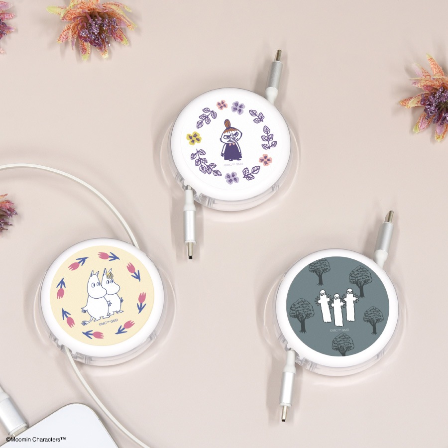 ムーミン PD60W 対応 USB2.0 リール式 Type-C ケーブル