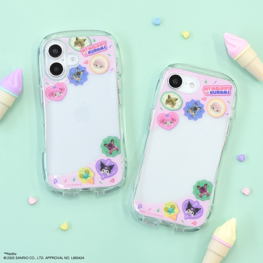 Netflix オリジナルアニメ My Melody & Kuromi iPhone16e 対応 クリスタルクリアケース