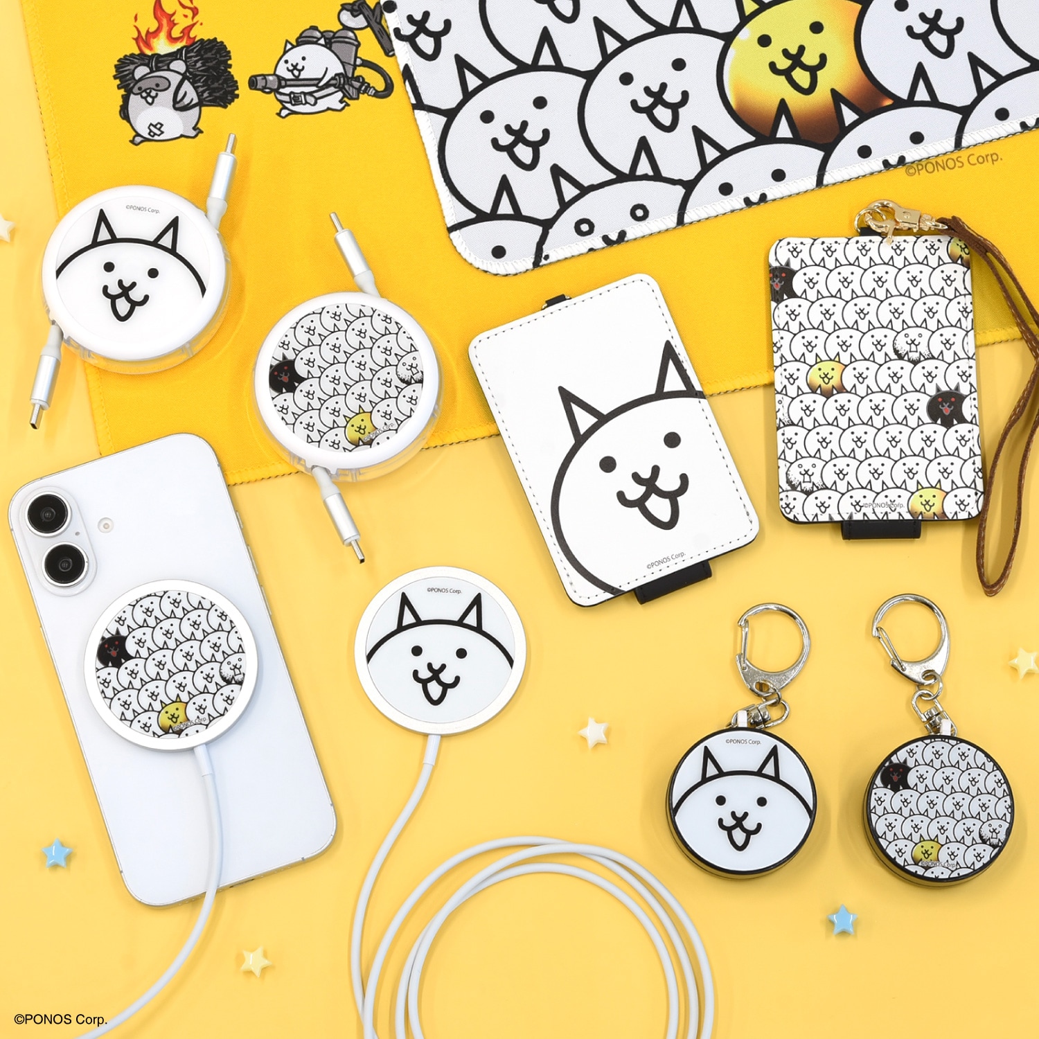 にゃんこ大戦争 PD60W 対応 USB2.0 リール式 Type-C ケーブル