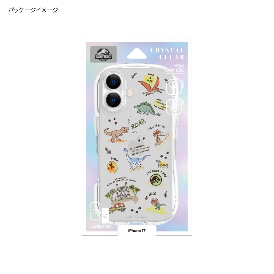 ジュラシック・ワールド iPhone17 対応 クリスタルクリアケース
