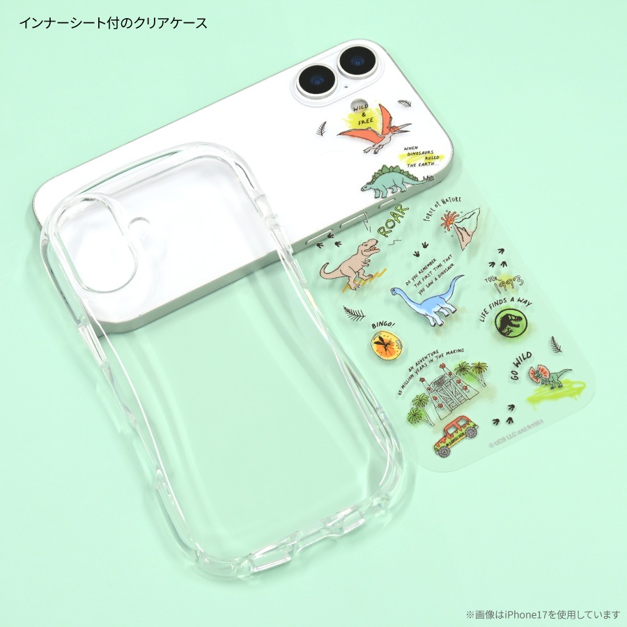 ジュラシック・ワールド iPhone17 Pro 対応 クリスタルクリアケース