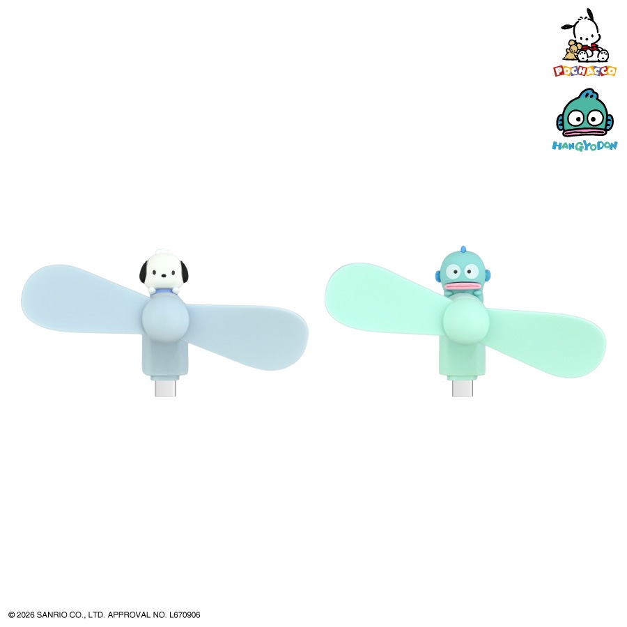6月下旬発売予定　サンリオキャラクターズ コネクタ付き ミニクールファン （USB Type-C）