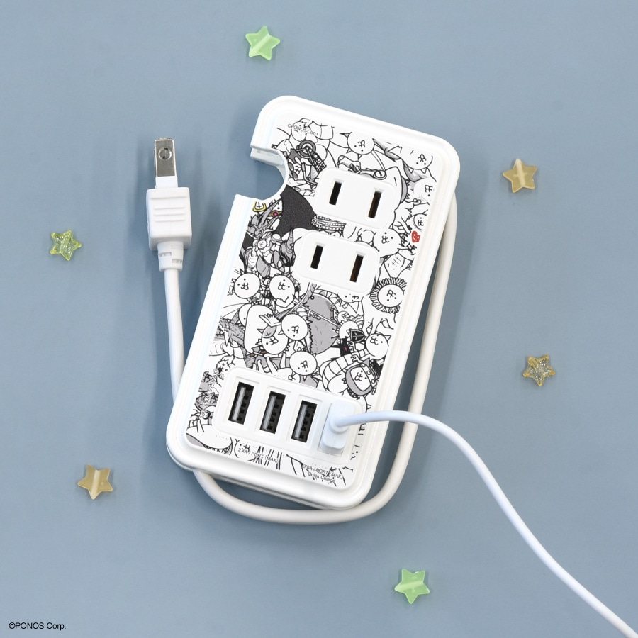 にゃんこ大戦争 USB / USB Type-C 付き ACタップ