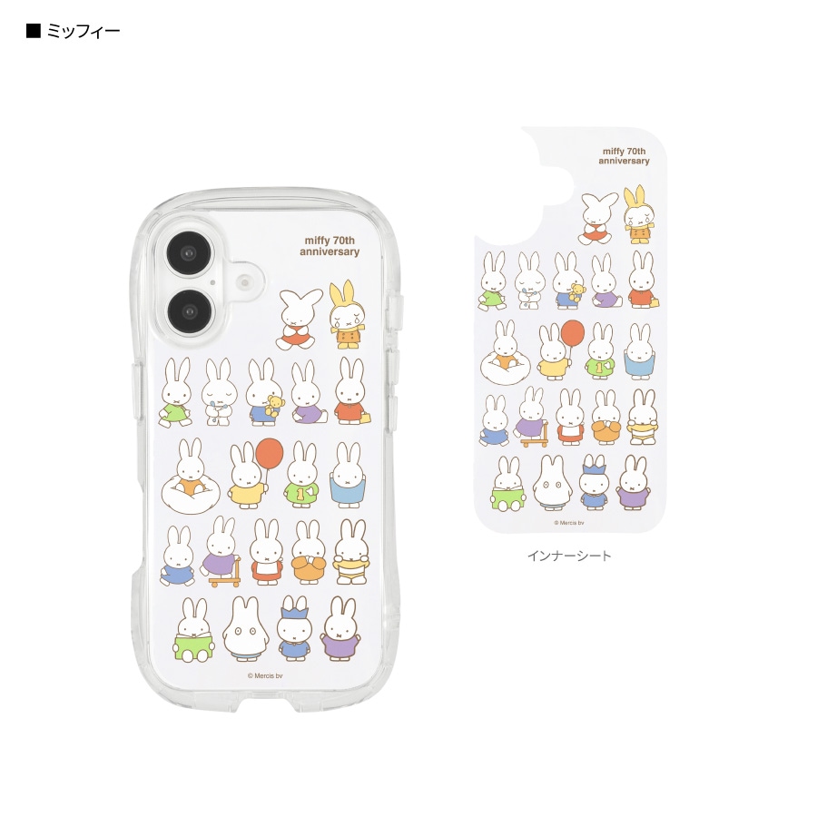 ミッフィー 70th iPhone16 対応 クリスタルクリアケース