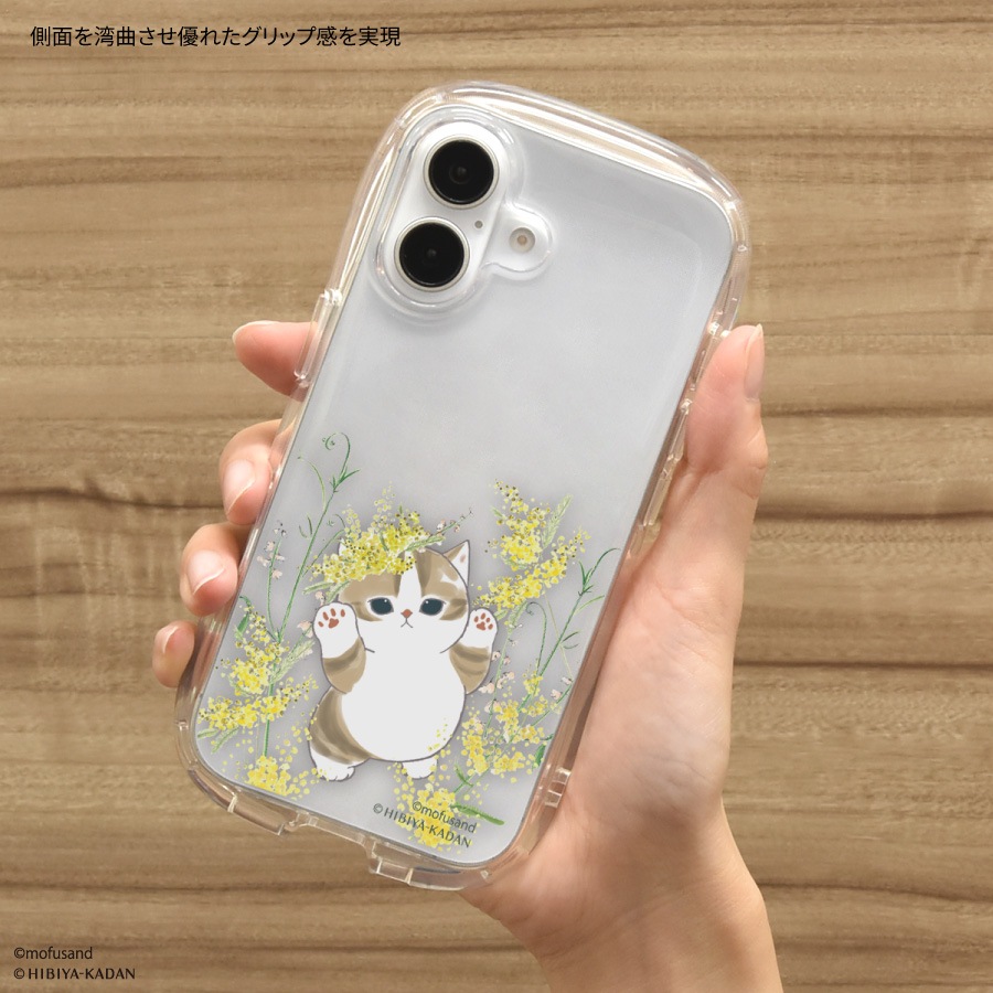 7月下旬発売予定 mofusand×日比谷花壇 iPhone16 対応 クリスタルクリア
