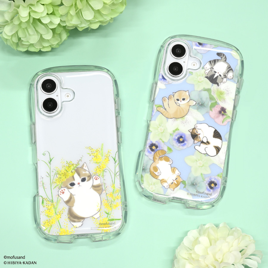 7月下旬発売予定 mofusand×日比谷花壇 iPhone16 対応 クリスタルクリア