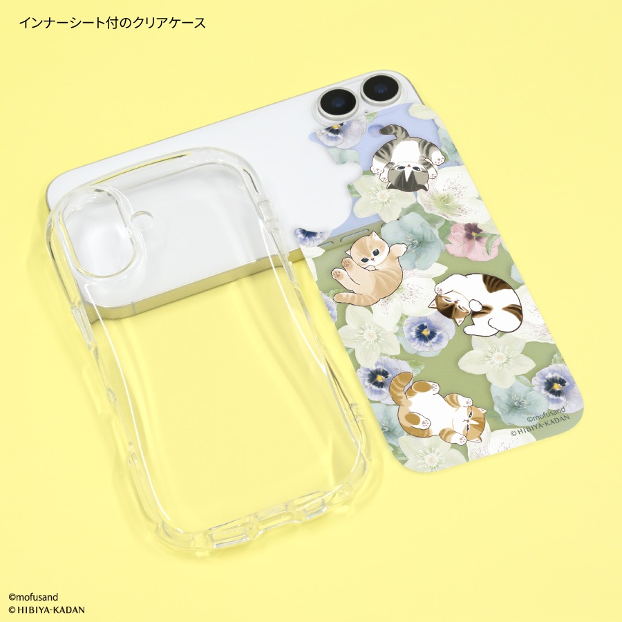 7月下旬発売予定 mofusand×日比谷花壇 iPhone17 対応 クリスタルクリア