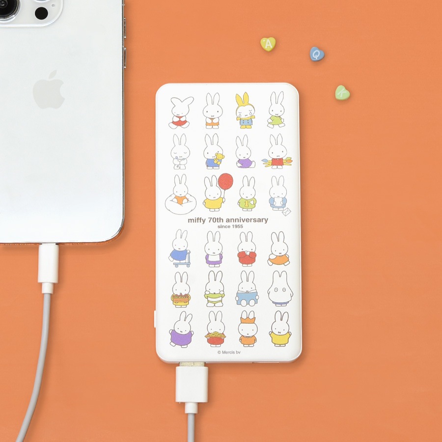 ミッフィー 70th USB / USB Type-C 4000mAh リチウムイオンポリマー充電器 2.1A