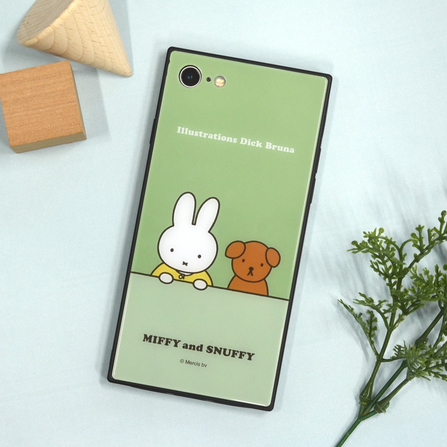 ミッフィー MIFFY and SNUFFY iPhoneSE(第3世代/第2世代)/8/7 対応 スクエアガラスケース