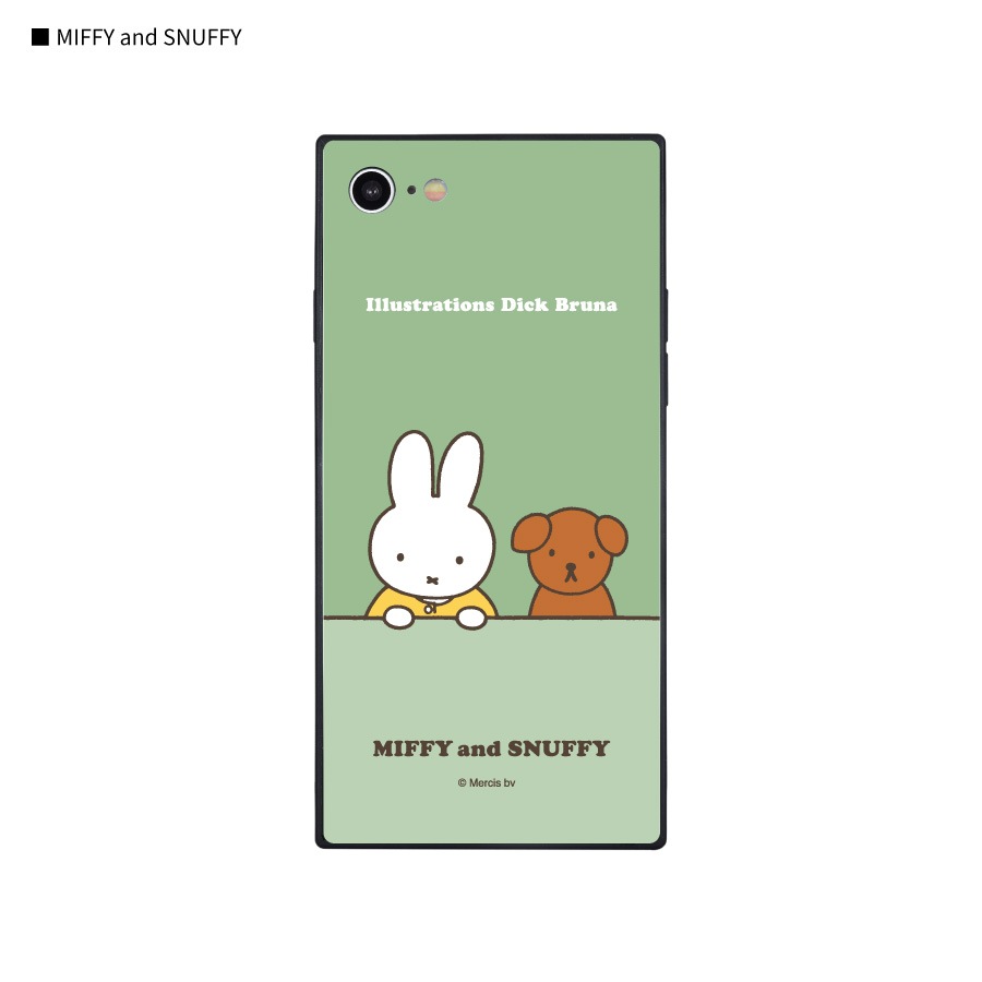 ミッフィー MIFFY and SNUFFY iPhoneSE(第3世代/第2世代)/8/7 対応 スクエアガラスケース
