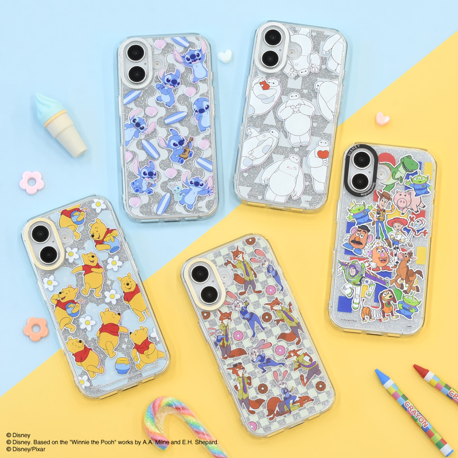 ディズニーキャラクター、ピクサーキャラクター ／ Camera Frame iPhone 16 対応 ケース