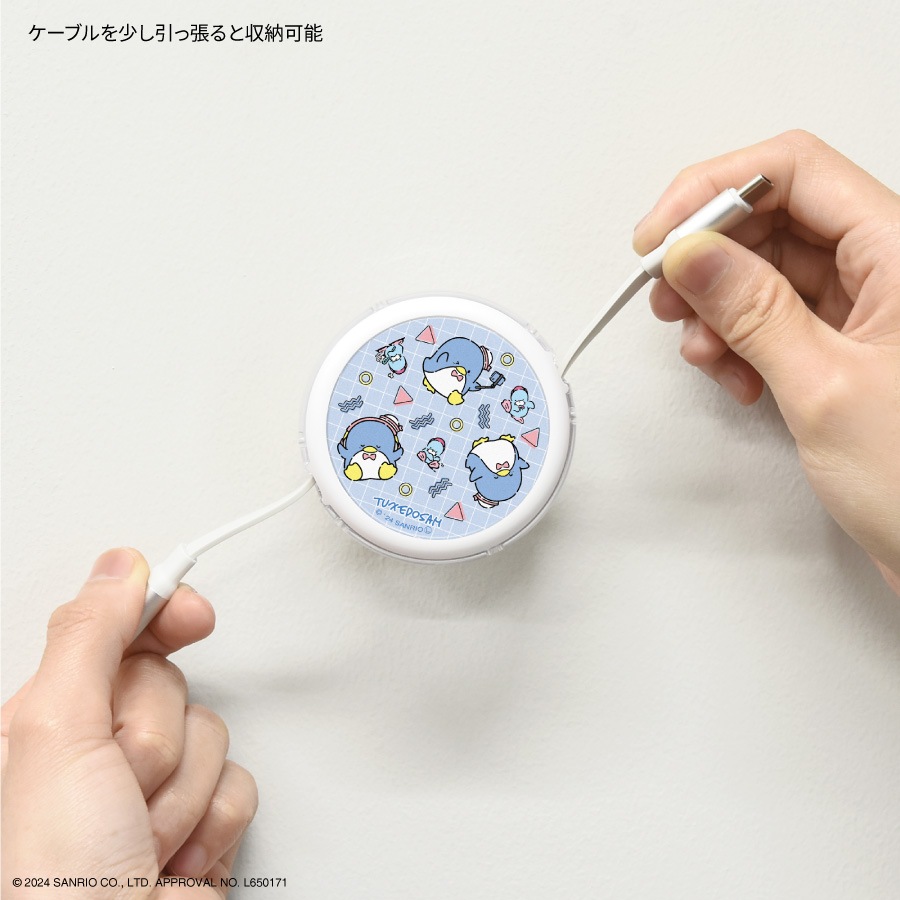 サンリオキャラクターズ PD60W 対応 USB2.0 リール式 Type-C ケーブル
