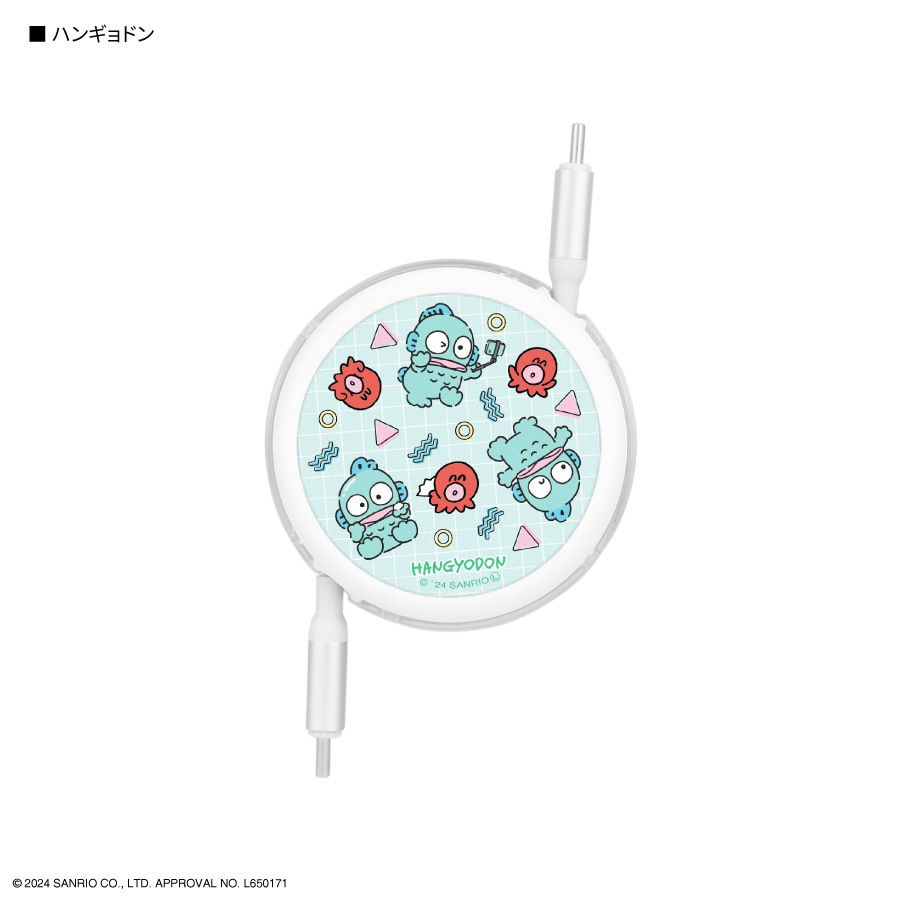 サンリオキャラクターズ PD60W 対応 USB2.0 リール式 Type-C ケーブル