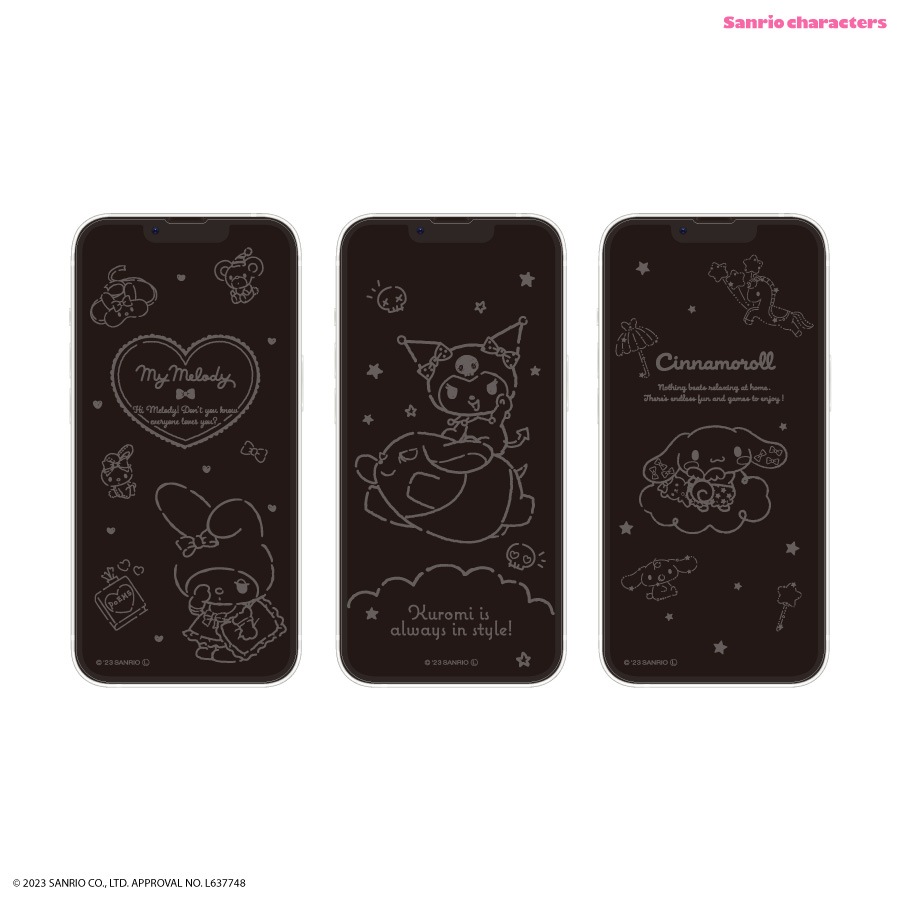 サンリオキャラクターズ iPhone14 / 13 / 13 Pro 対応 ガラススクリーンプロテクター