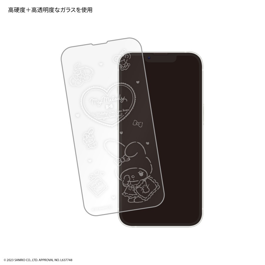 サンリオキャラクターズ iPhone14 / 13 / 13 Pro 対応 ガラススクリーンプロテクター