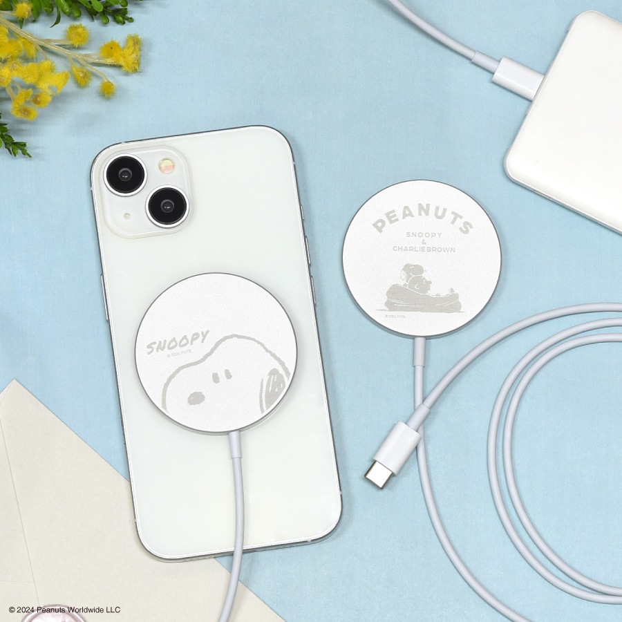 スヌーピーワイアレス充電器 ピーナッツ スヌーピー MagSafe 対応 ワイヤレスチャージャー