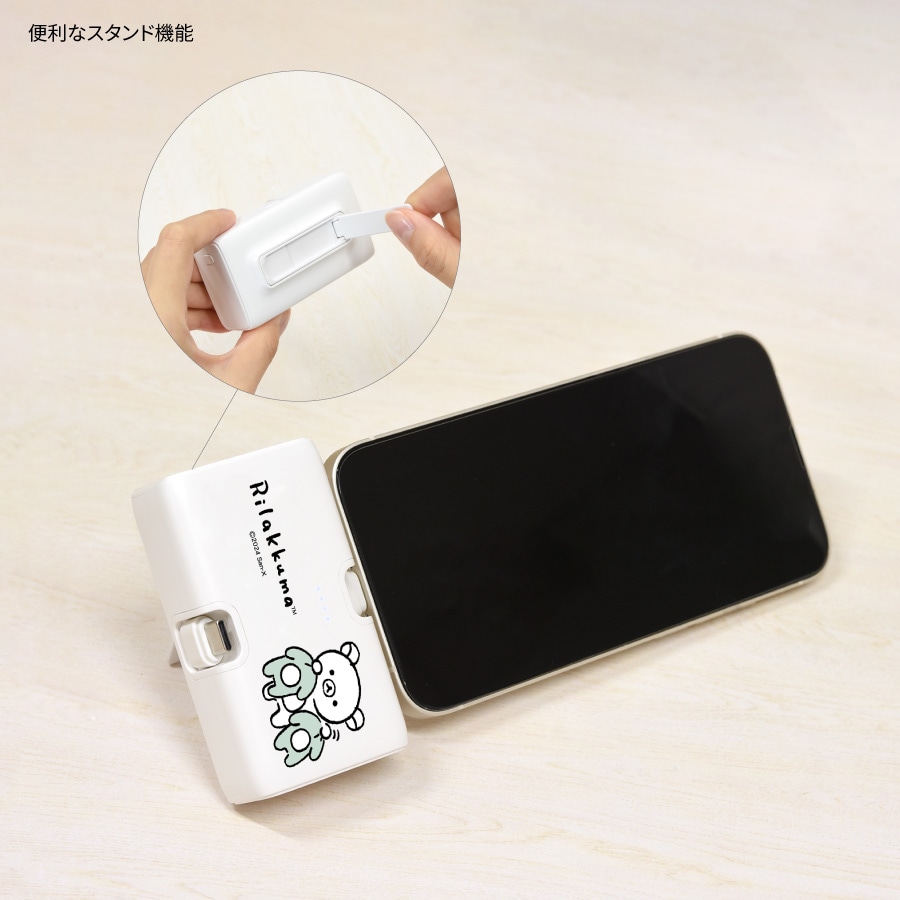 リラックマ Lightning / Type-C コネクタ付き リチウムイオン充電器