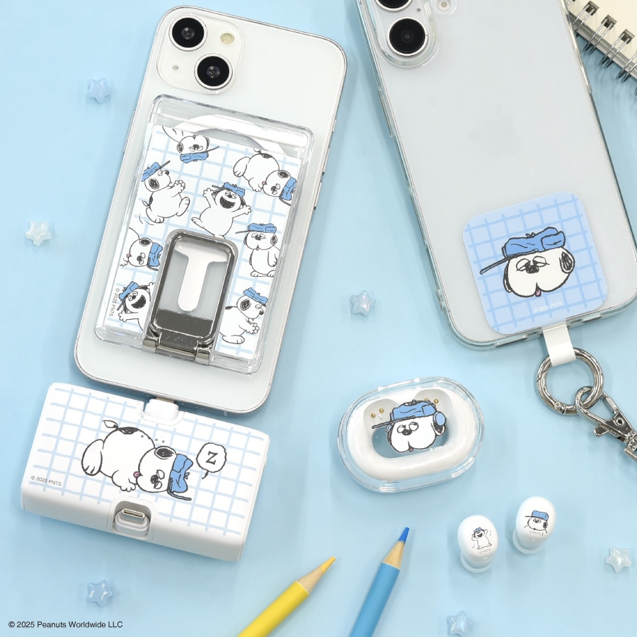 ピーナッツ スヌーピー MagSafe 対応 スタンド付き クリアカードケース