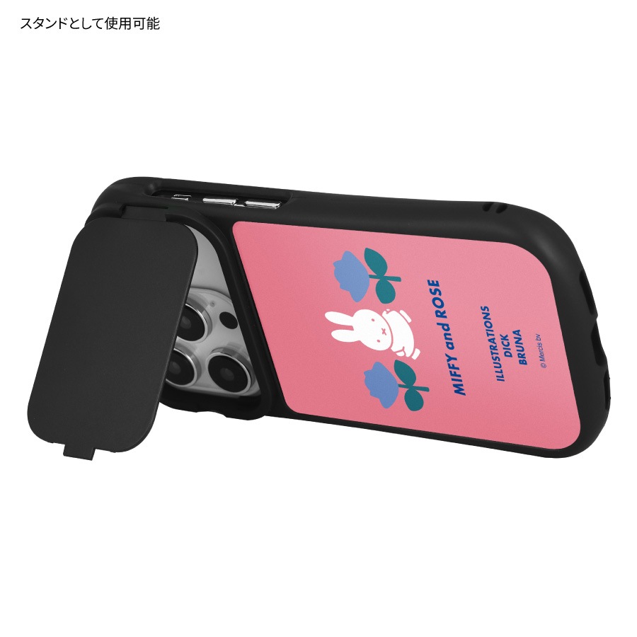 ミッフィー MIFFY and ROSE iPhone15 / 15 Pro / 14 / 14 Pro / 13 / 13 Pro / 12 / 12Pro 対応 ハイブリッドガラスケース