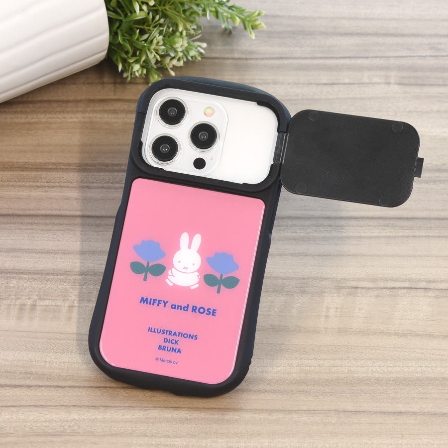 ミッフィー MIFFY and ROSE iPhone15 / 15 Pro / 14 / 14 Pro / 13 / 13 Pro / 12 / 12Pro 対応 ハイブリッドガラスケース