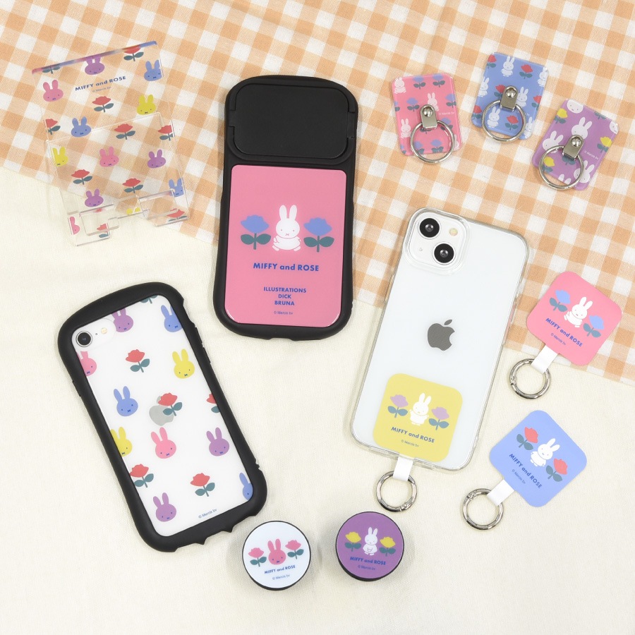 ミッフィー MIFFY and ROSE iPhone15 / 15 Pro / 14 / 14 Pro / 13 / 13 Pro / 12 / 12Pro 対応 ハイブリッドガラスケース