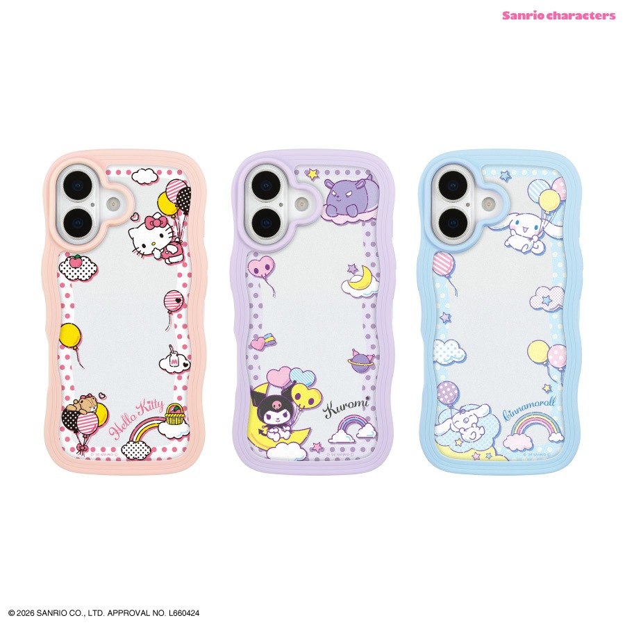 サンリオキャラクターズ iPhone17 対応 うねうねフレームケース