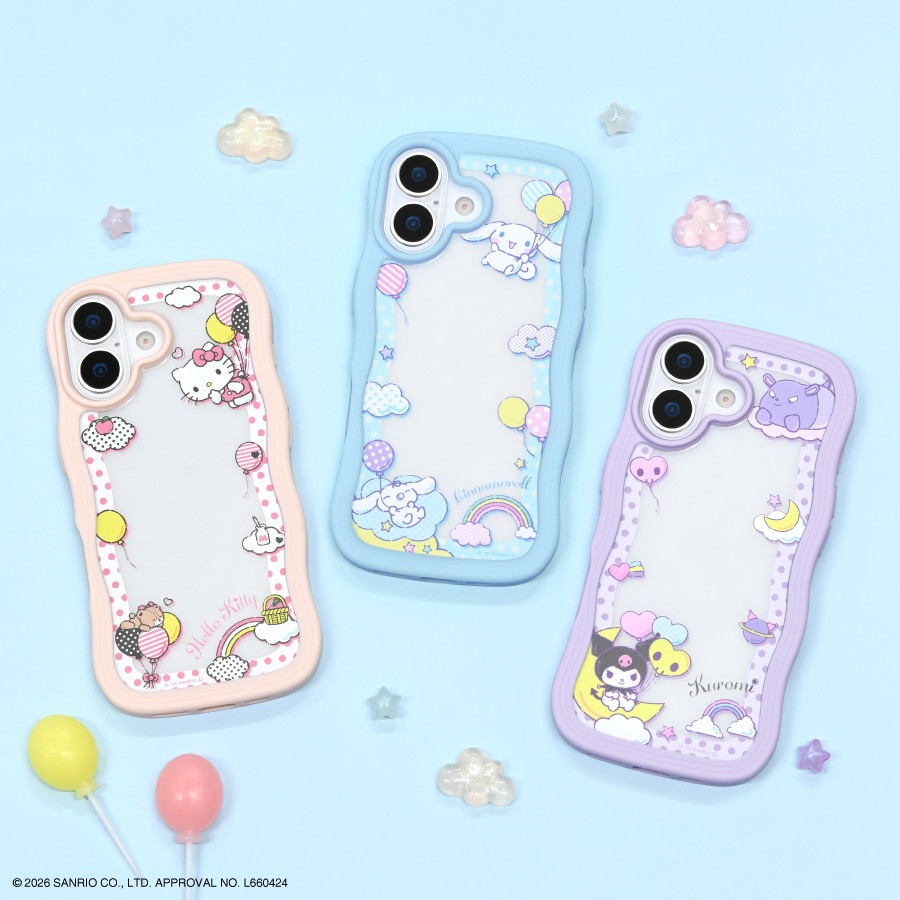サンリオキャラクターズ iPhone17 対応 うねうねフレームケース