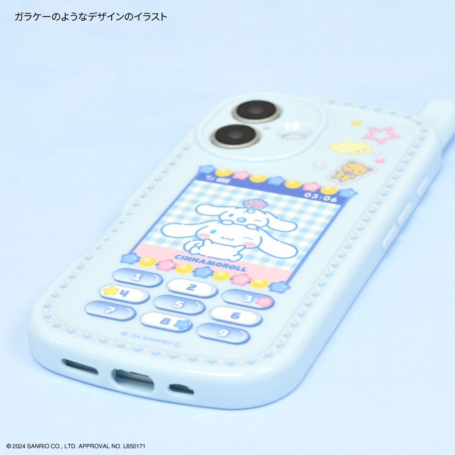 サンリオキャラクターズ iPhone16 対応 レトロガラケー風ケース