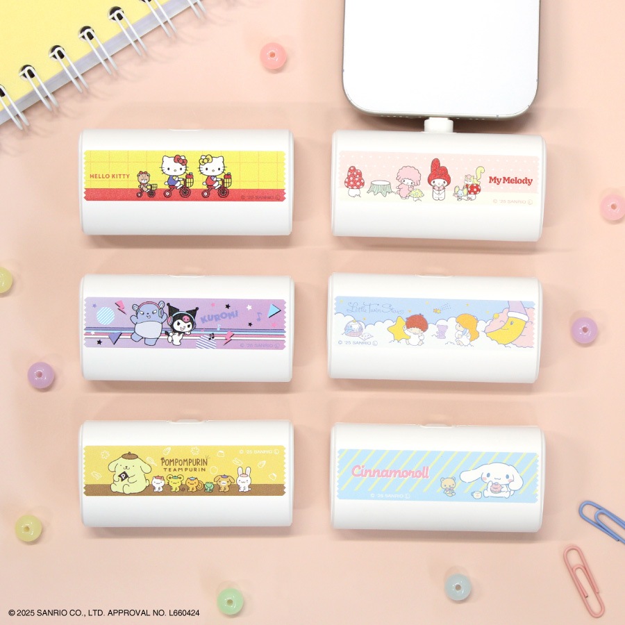 サンリオキャラクターズ USB Type-C コネクタ付き リチウムイオン充電器 4000mAh