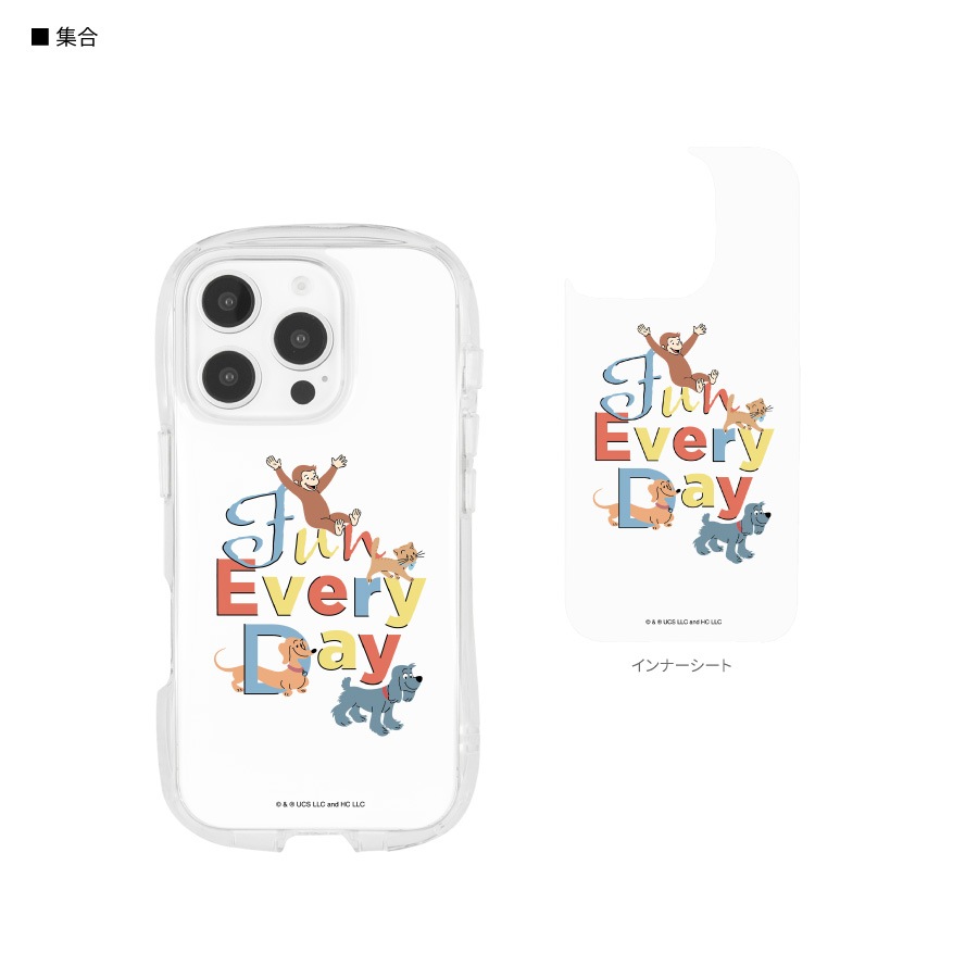 おさるのジョージ iPhone16 Pro 対応 クリスタルクリアケース