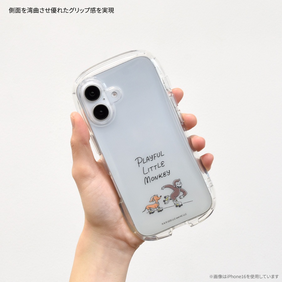 おさるのジョージ iPhone16 Pro 対応 クリスタルクリアケース