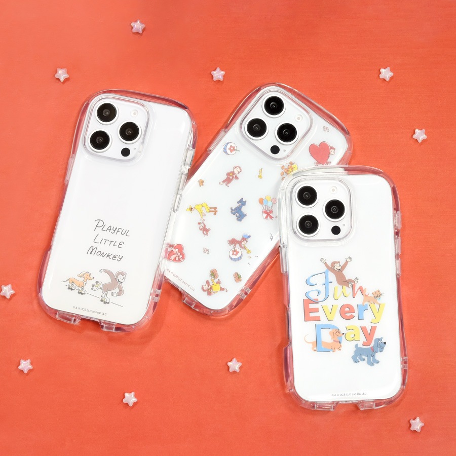 おさるのジョージ iPhone16 Pro 対応 クリスタルクリアケース