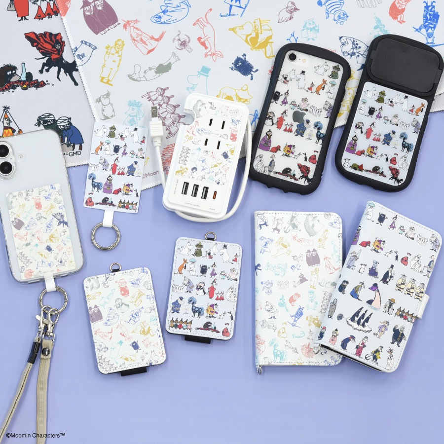 ムーミン MOOMIN ALL STARS iPhone15 / 15 Pro / 14 / 14 Pro / 13 / 13 Pro / 12 / 12Pro 対応 ハイブリッドガラスケース