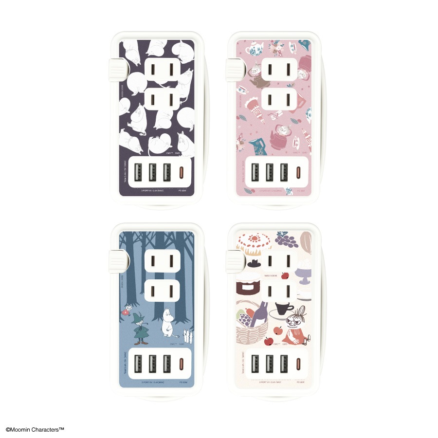 ムーミン USB/USB Type-C 付き ACタップ