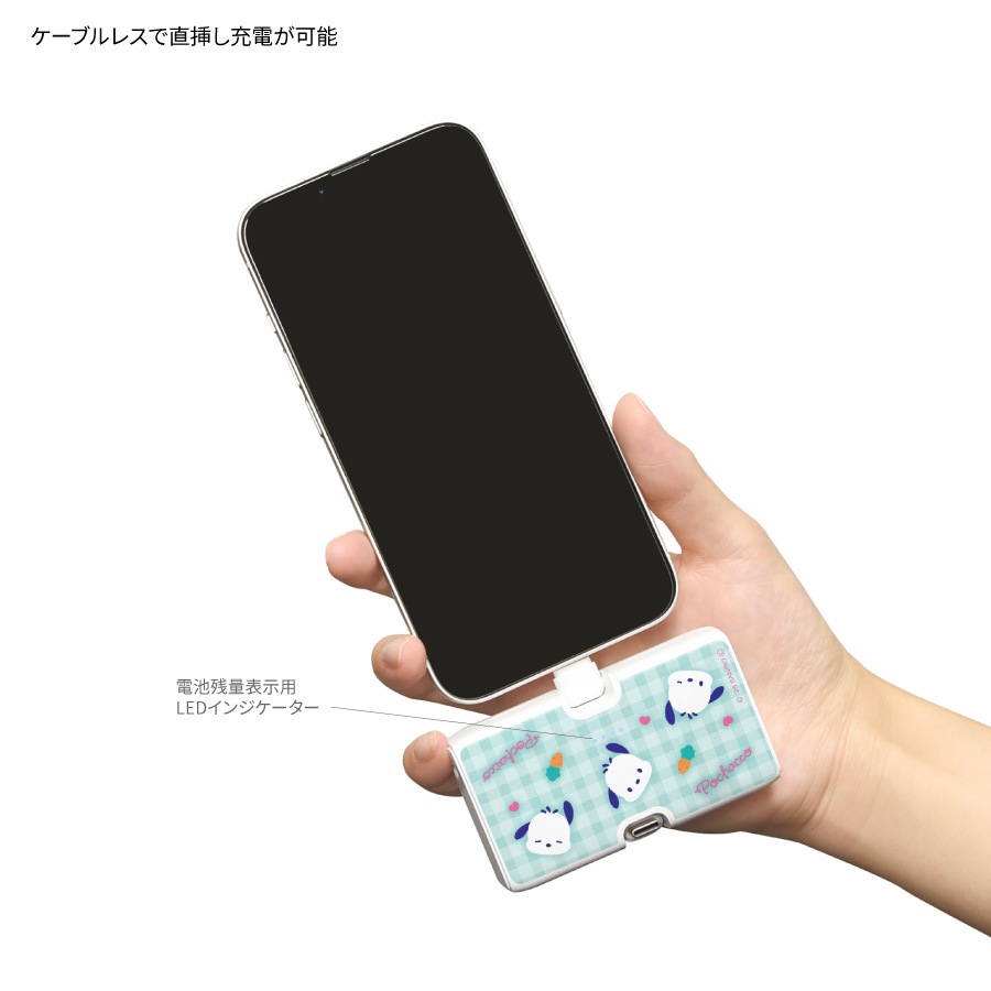 サンリオキャラクターズ Lightning / Type-C コネクタ付き リチウムイオン充電器 4000mAh