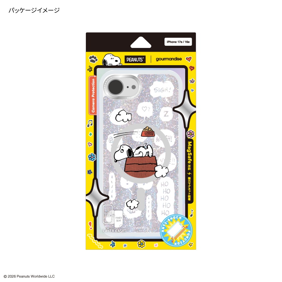 ピーナッツ スヌーピー Camera Frame iPhone17e / 16e 対応 MagSafe 対応 ケース