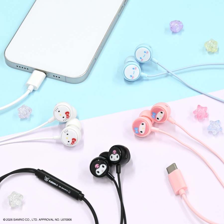 サンリオキャラクターズ リモコンマイク付き USB Type-C ステレオ