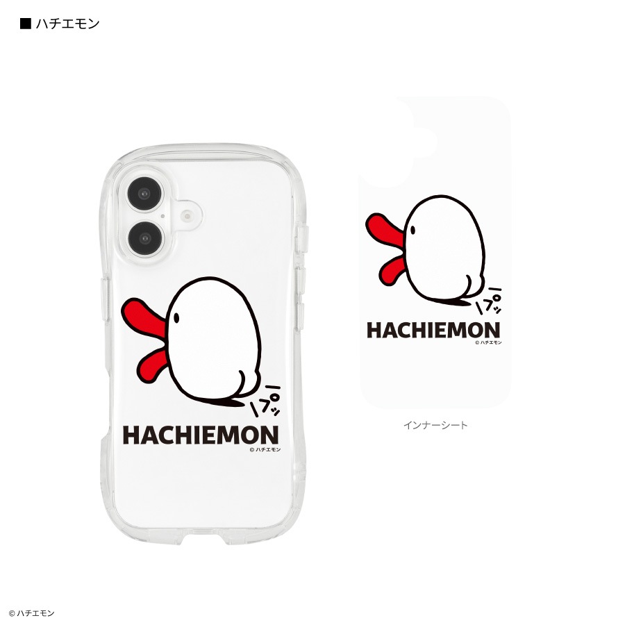 ハチエモン iPhone16 対応 クリスタルクリアケース