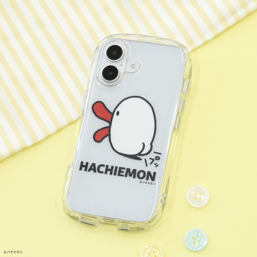 ハチエモン iPhone16 対応 クリスタルクリアケース