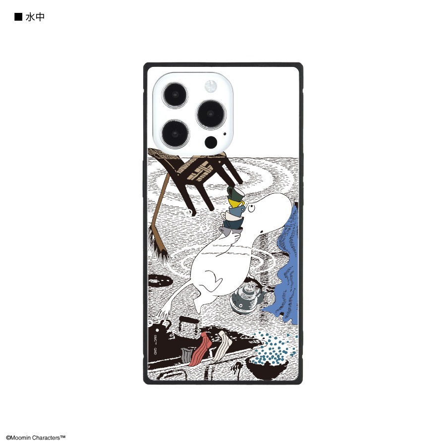 ムーミン　iPhone13 Pro対応 スクエアガラスケース