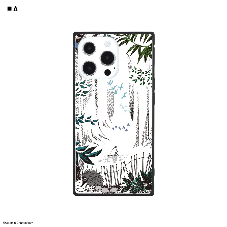 ムーミン　iPhone13 Pro対応 スクエアガラスケース
