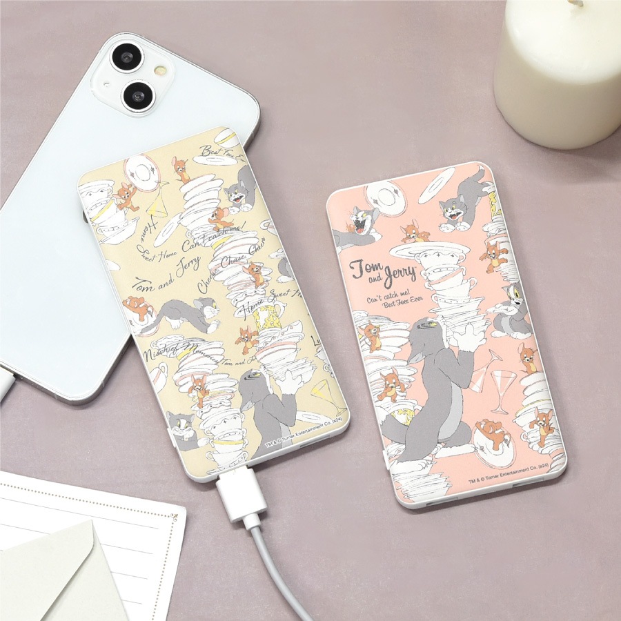 トムとジェリー USB / USB Type-C 4000mAh リチウムイオンポリマー充電器 2.1A