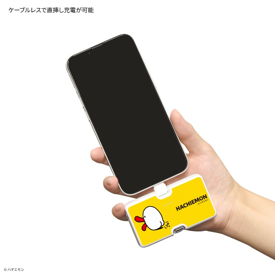 ハチエモン Lightning / Type-C コネクタ付き リチウムイオン充電器 4000mAh
