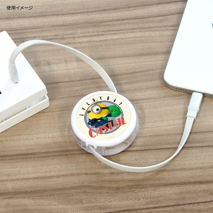 『ミニオンズ&モンスターズ』シリーズ PD60W 対応 USB2.0 リール式 Type-C ケーブル